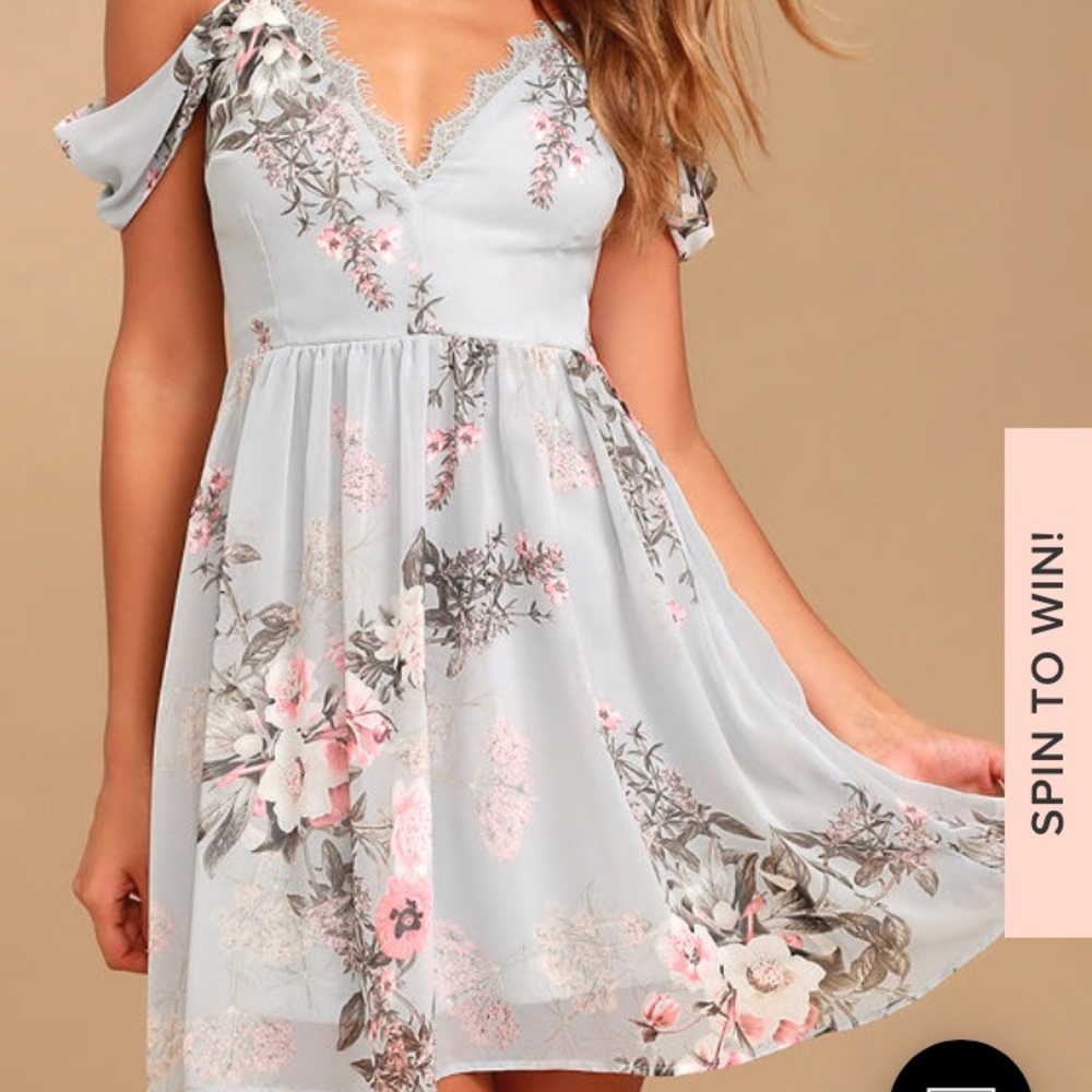 lulus light blue floral dress